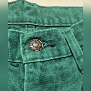 ULTRA RARE 70s White Tab Levi's Size 14m Women Jade Green Brushed Cotton